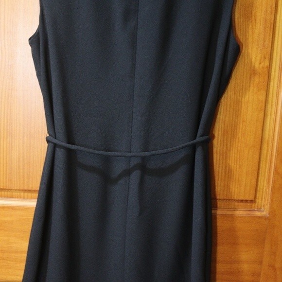 Talbots Black Bubble Hem Belted Dress NWT Sleeveless Career Cocktail 14 - Picture 8 of 13